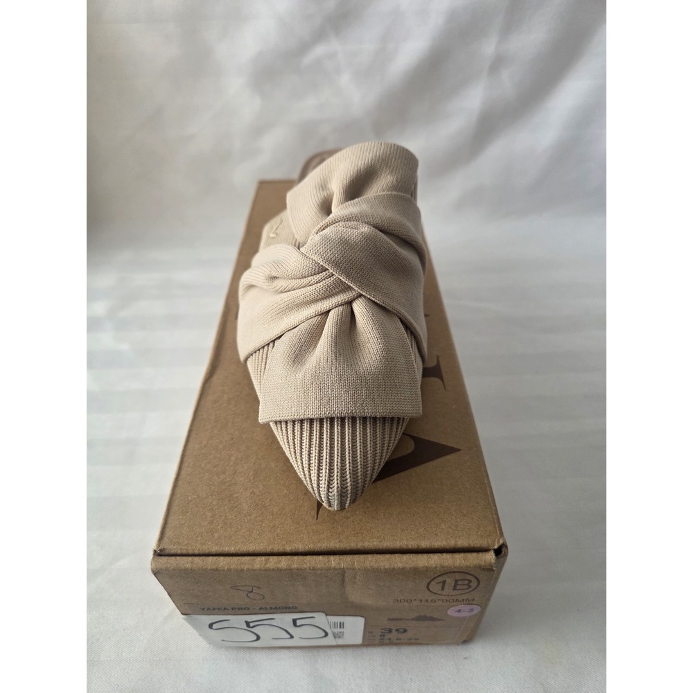 Vivaia Yaffa Pro Almond Knotted Bow Pointed Toe Mules Knit Block Heel US 8 EU 39 - Picture 12 of 14